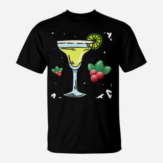 Mistletoes And Margaritas Xmas Gift Women Christmas Drinking Sweatshirt T-Shirt | Crazezy CA