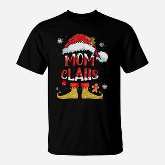Mom Claus Christmas Santa Hat Family Group Matching Pajama Sweatshirt T-Shirt | Crazezy AU