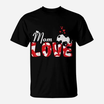 Mom Love Cute Panda Valentines Day Family Matching Love T-Shirt - Monsterry