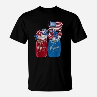 Mom Mimi Patriotic Flower American Flag T-Shirt | Crazezy