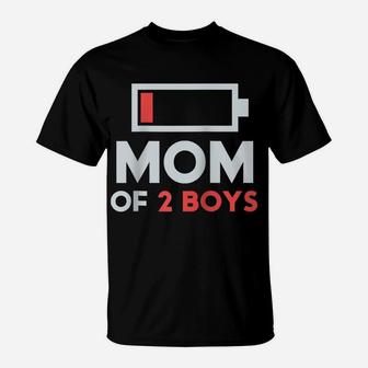 Mom Of 2 Boys Shirt Gift From Son Mothers Day Birthday Women Raglan Baseball Tee T-Shirt | Crazezy CA
