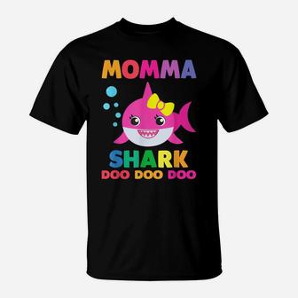 Momma Shark Doo Doo Funny Baby Mommy Kids T-Shirt | Crazezy
