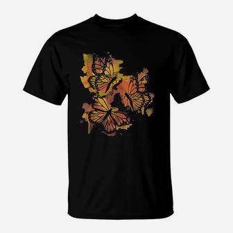 Monarch Butterfly Colourful Butterfly T-Shirt | Crazezy