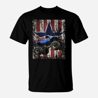 Monster Truck American Flag Extreme Distress T-Shirt | Crazezy CA