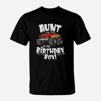 Monster Truck Aunt Of The Birthday Boy T-Shirt | Crazezy CA