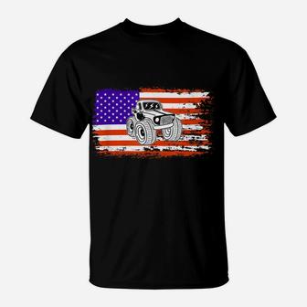 Monster Truck Flag - Monster Truck Gift Monster Truck Outfit T-Shirt | Crazezy