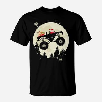 Monster Truck Ride Pajama Christmas Gift Sweatshirt T-Shirt | Crazezy