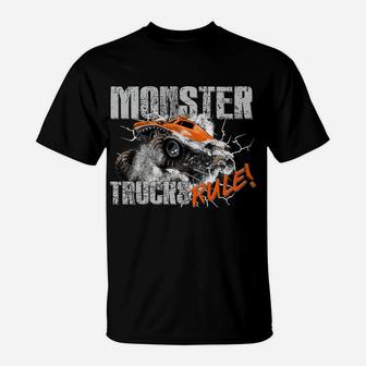 Monster Trucks Rule Hoodie For Boys T-Shirt | Crazezy AU