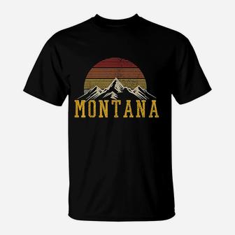 Montana Vintage Mountains Nature Hiking Outdoor Gift T-Shirt | Crazezy DE