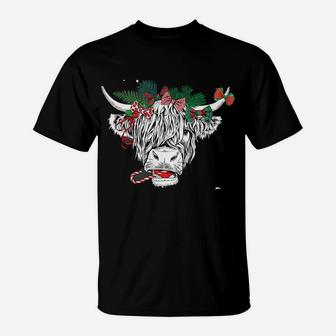 Mooey Christmas Cow Farmer Cowgirl Farm Girl Clothes Women T-Shirt | Crazezy CA