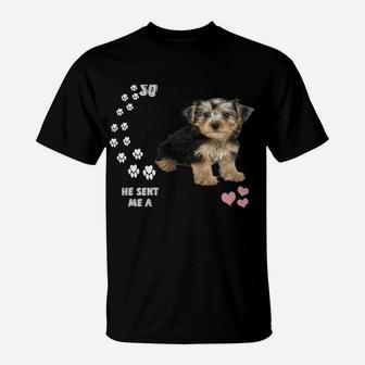 Morkshire Terrier Dog Mom Teacup Morkie Dad, Cute Morkie T-Shirt | Crazezy