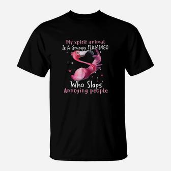 Mothers Day My Spirit Animal Is A Grumpy Flamingo Lover T-Shirt | Crazezy CA