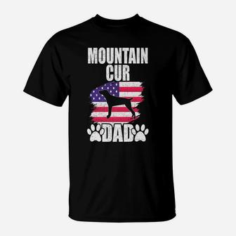 Mountain Cur Dad Dog Lover American Us Flag T-Shirt | Crazezy CA
