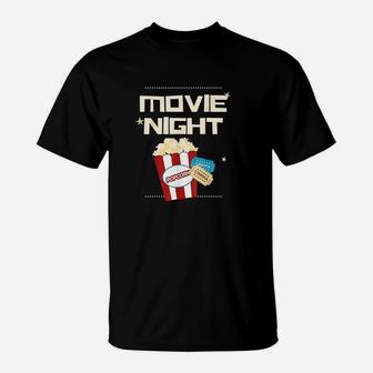 Movie Night Popcorn Tickets Cinema Coming Soon T-Shirt | Crazezy AU