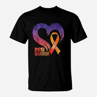 Ms Warrior Heart Multiple Sclerosis Awareness Month T-Shirt | Crazezy