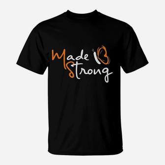 Multiple Sclerosis Awareness Orange Ribbon Butterfly T-Shirt | Crazezy CA