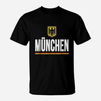 Munchen Germany German Flag Munich Tourist T-Shirt | Crazezy