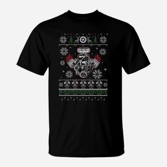 Muscle Car V8 Engine Lovers Ugly Christmas T-Sweatshirt Desi T-Shirt | Crazezy CA