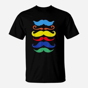 Mustache Colorful T-Shirt | Crazezy