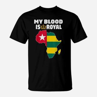 My Blood Is Royal With Togo Flag In Africa Map T-Shirt | Crazezy