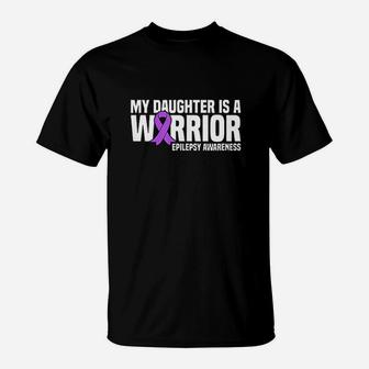 My Daughter Is A Warrior Purple Ribbon T-Shirt | Crazezy CA