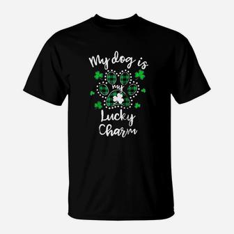 My Dog Is My Lucky Charm Shamrock St Patricks Day T-Shirt | Crazezy DE