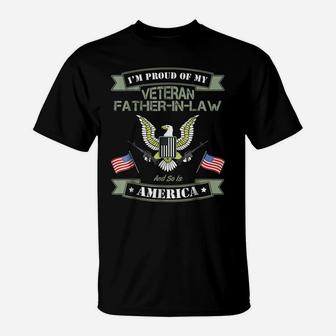 My Father-In-Law Is A Veteran Tshirt Usa American Flag T-Shirt | Crazezy