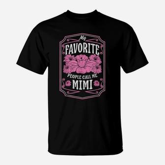 My Favorite People Call Me Mimi Floral Christmas Gifts T-Shirt | Crazezy UK