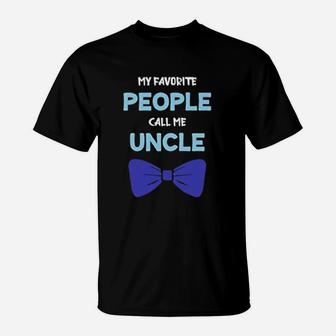 My Favorite People Call Me Uncle Blue Bow T-Shirt - Seseable
