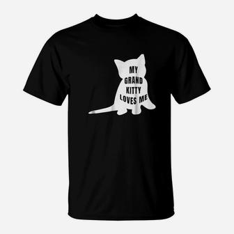 My Grandkitty Loves Me For Grandma Of Cats Or Kittens T-Shirt | Crazezy