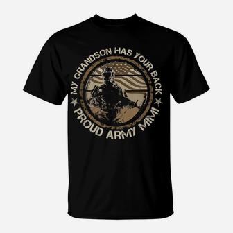 My Grandson Has Your Back Proud Army Mimi Military Family T-Shirt | Crazezy