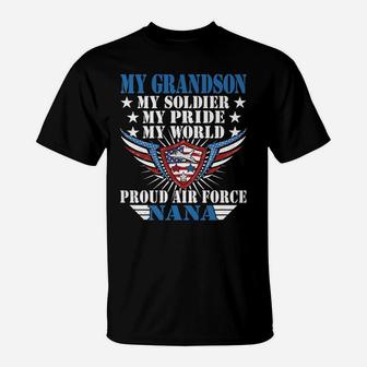My Grandson Is A Soldier Airman Proud Air Force Nana Gift T-Shirt | Crazezy DE