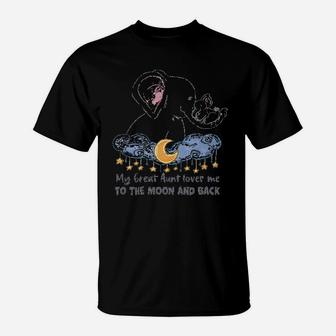 My Great Aunt Loves Me To The Moon And Back Elephant T-Shirt | Crazezy AU