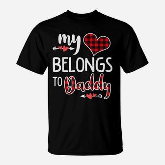 My Heart Belongs To Daddy Heart Valentines Day Gift Boy Girl T-Shirt | Crazezy DE