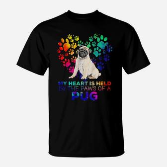 My Heart Is Held By The Paws Of A Pug T-Shirt - Monsterry DE