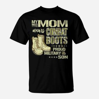 My Mom Wears Combat Boots Dog Tags - Proud Military Son Gift T-Shirt | Crazezy AU