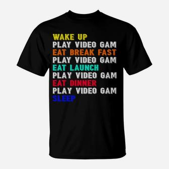 My Perfect Day Video Games Funny Gamer Gag Novelty Gifts T-Shirt | Crazezy DE