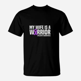 My Wife Is A Purple Ribbon T-Shirt | Crazezy