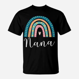 Nana Rainbow Gifts For Grandma Family Matching Birthday T-Shirt | Crazezy