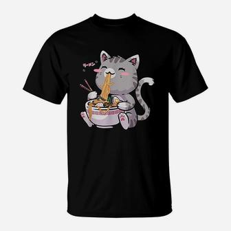 Neko Cat Ramen Bowl T-Shirt | Crazezy DE