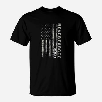 Never Forget American Flag Patriotic T-Shirt | Crazezy