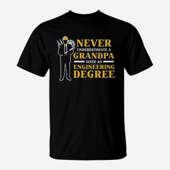 Never Underestimate A Grandpa With Engineering Degree T-Shirt | Crazezy AU