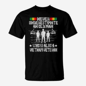 Never Underestimate An Old Man Vietnam Veteran Men's T-Shirt | Crazezy