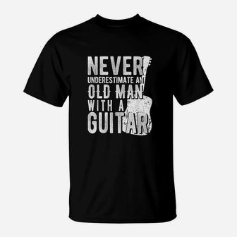 Never Underestimate An Old Man With A Guitar T-Shirt | Crazezy AU