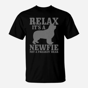 Newfoundland Dog Relax I'ts A Newfie Not A Bear Newfie Dad T-Shirt | Crazezy AU