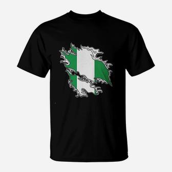 Nigeria Rip Out Flag T-Shirt | Crazezy
