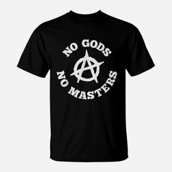 No Gods No Masters Anarchy Symbol T-Shirt | Crazezy CA