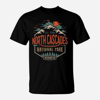 North Cascades National Park, Washington, Vintage Look Sweatshirt T-Shirt | Crazezy UK