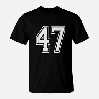 Number 47 Birthday Varsity Sports Team Jersey T-Shirt | Crazezy CA