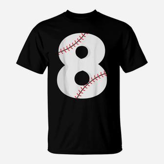 Number 8 Baseball Team Shirt - 8 Pitcher Batter Tee T-Shirt | Crazezy CA